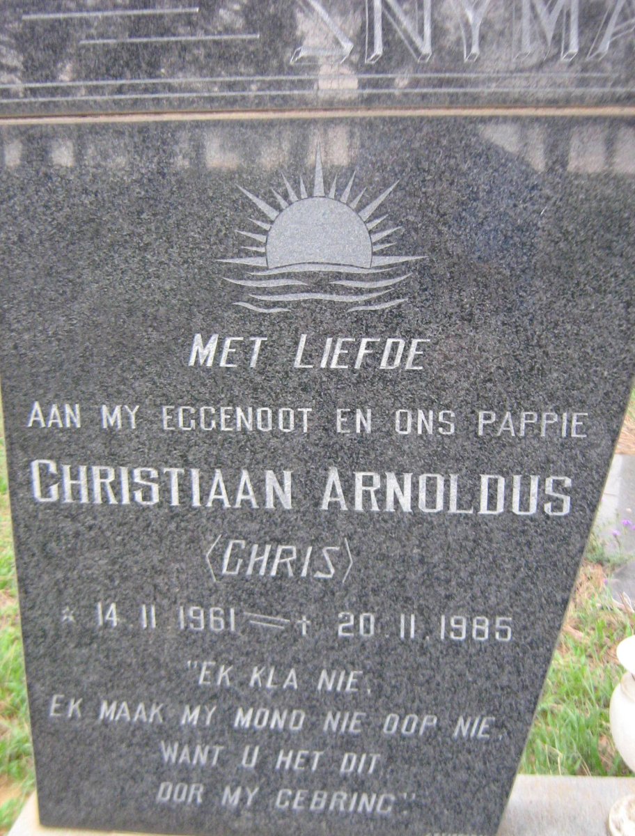 SNYMAN Christiaan Arnoldus 1961-1985