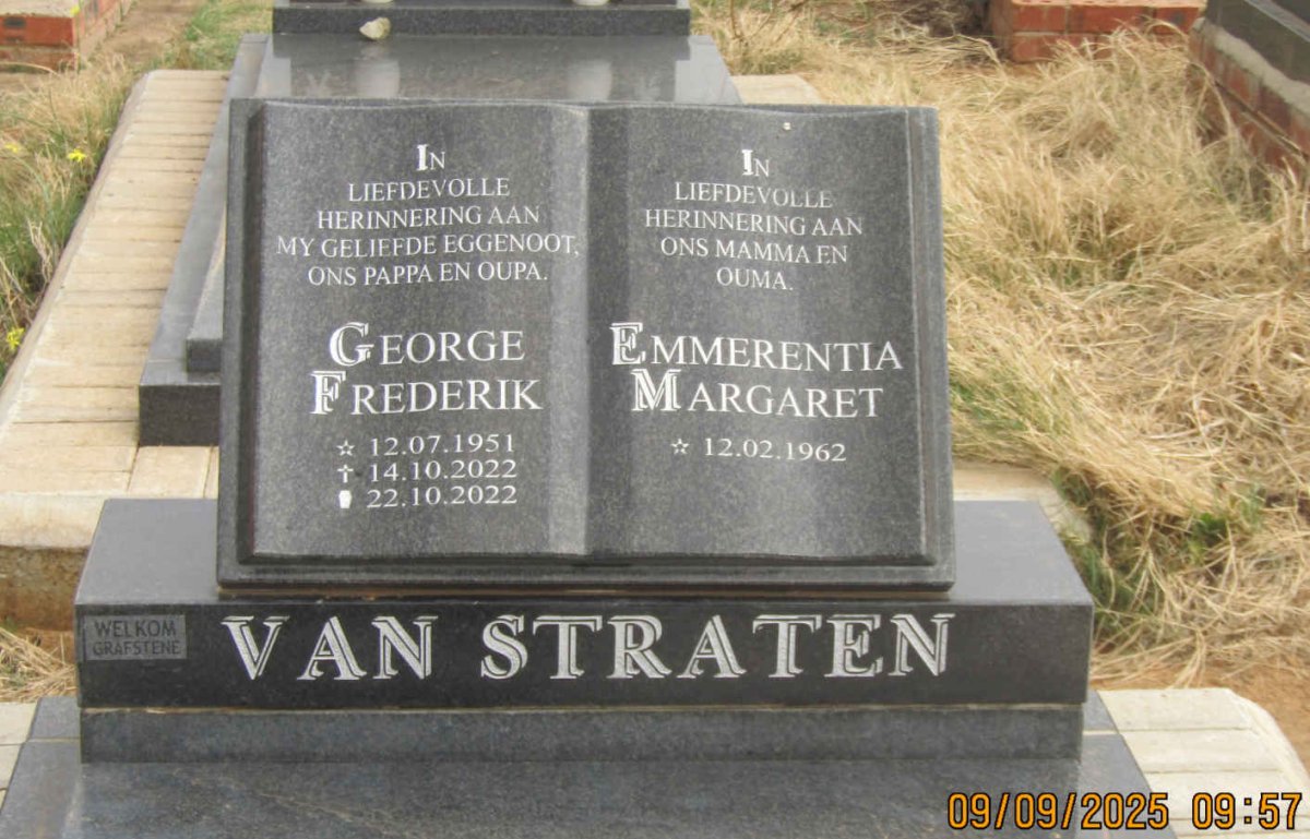 STRATEN George Frederik, van 1951-2022 & Emmerentia Margaret 1962-
