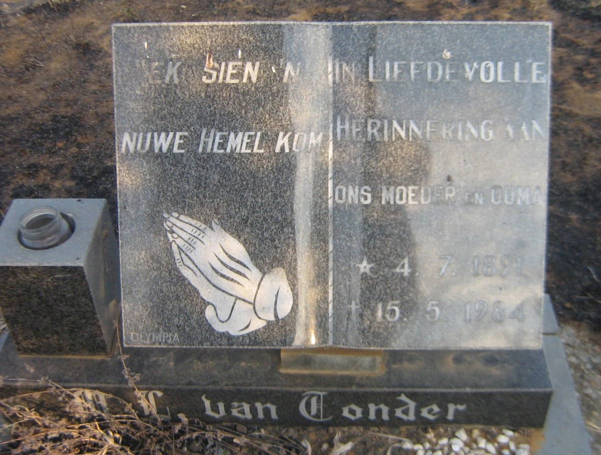 TONDER W.L., van  1891-1984