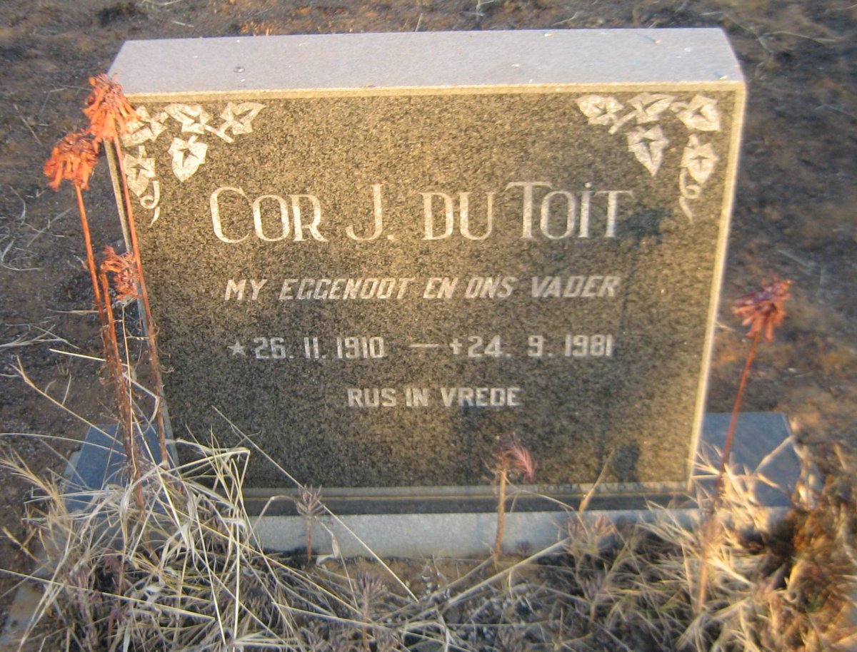 TOIT Cor J., du 1910-1981