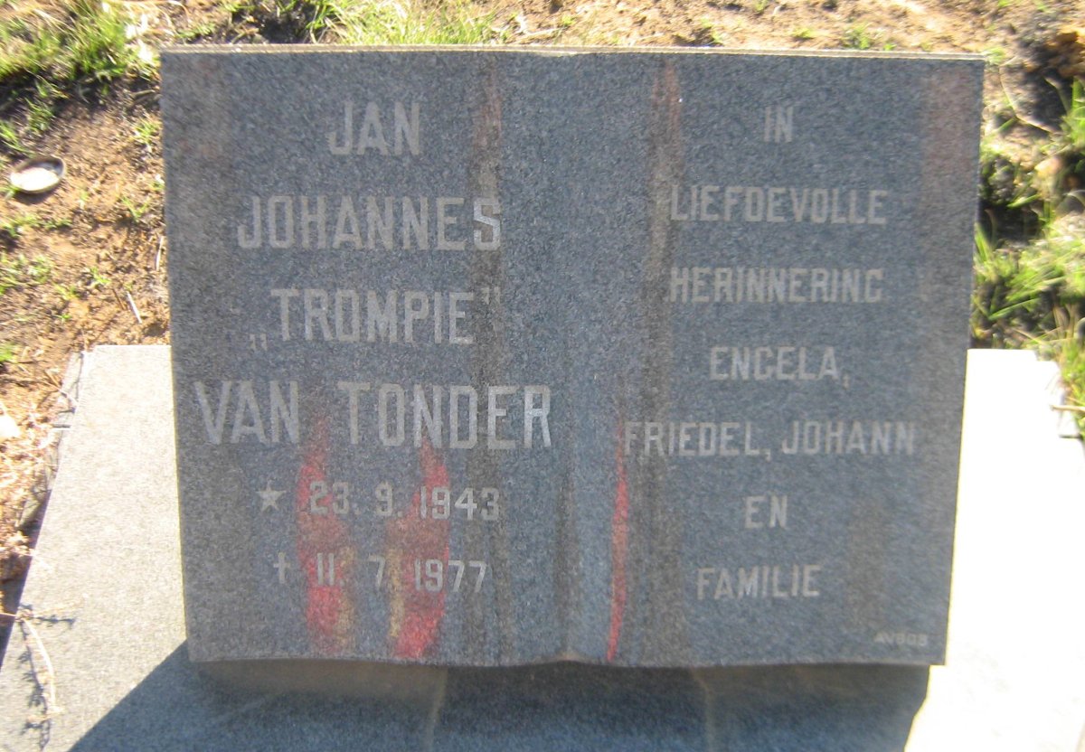 TONDER Jan Johannes, van 1943-1977