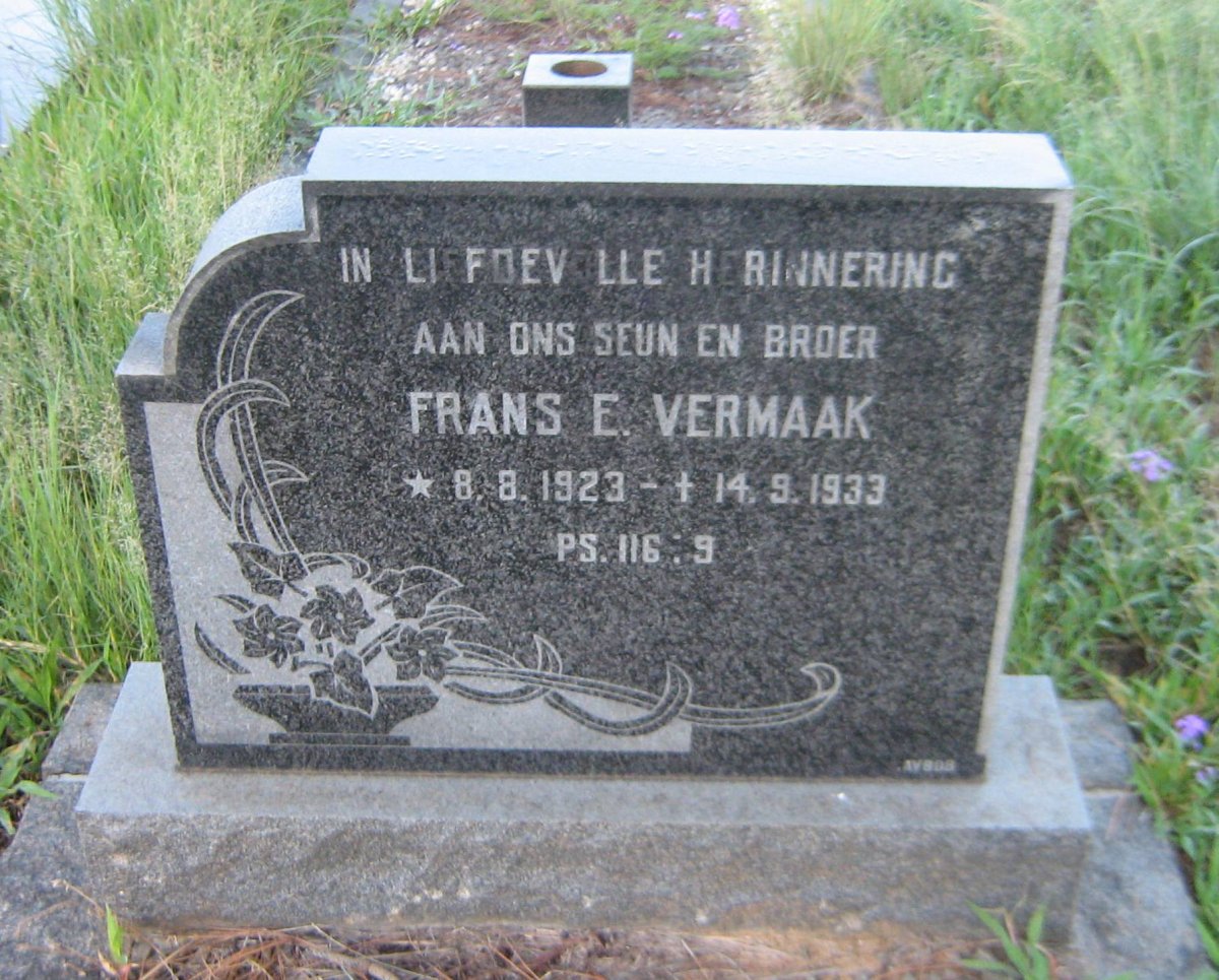 VERMAAK Frans E. 1923-1933