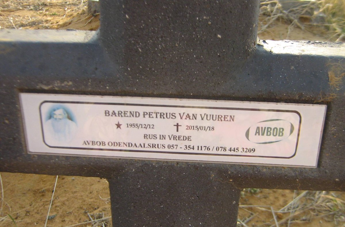VUUREN Barend Petrus, van 1955-2015