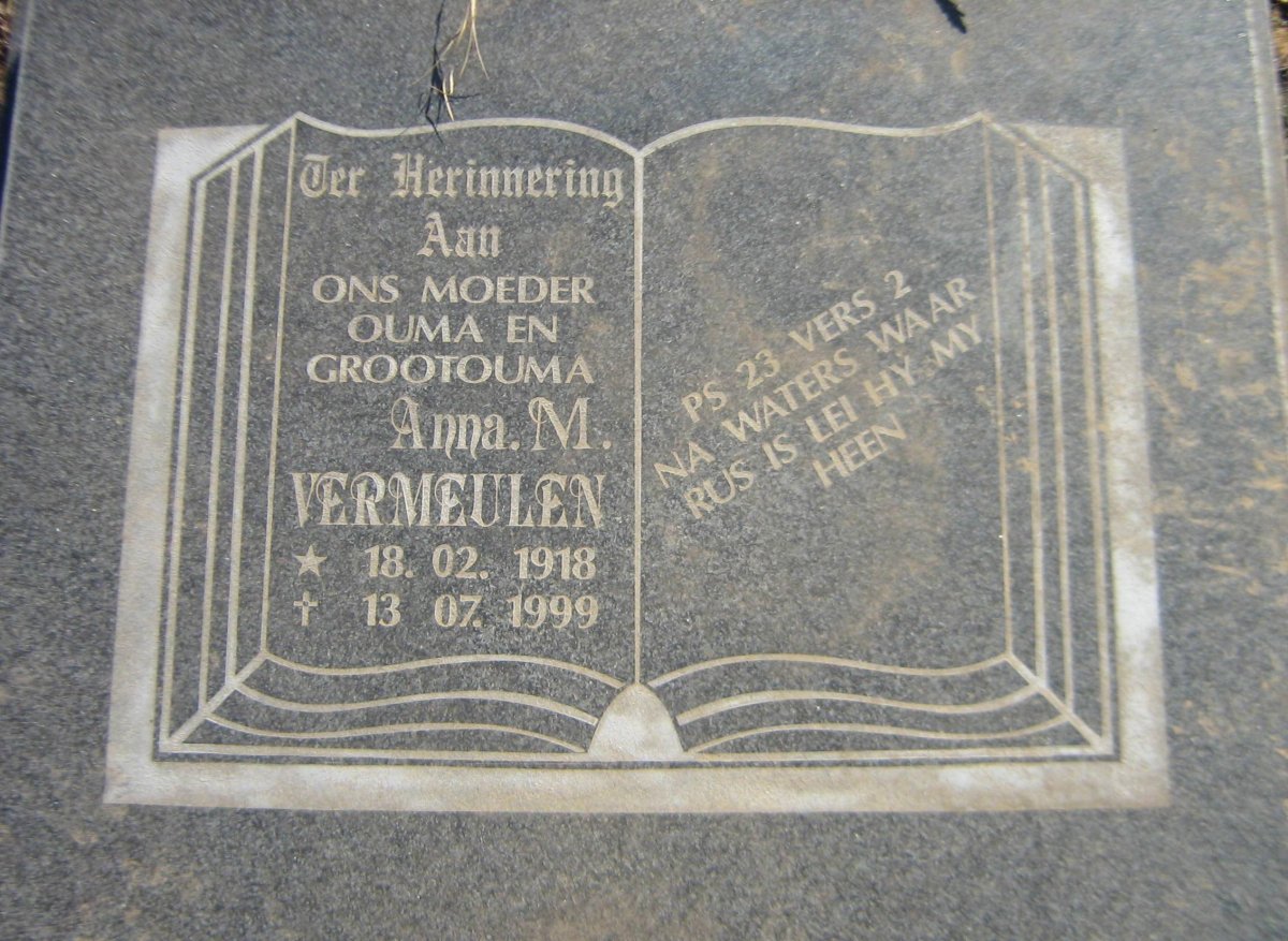 VERMEULEN Anna M. 1918-1999
