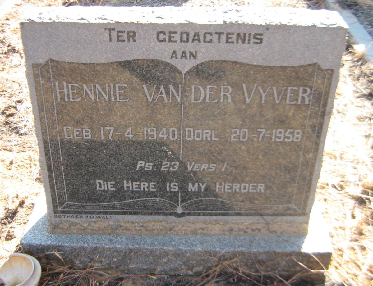 VYVER Hennie, van der 1940-1958
