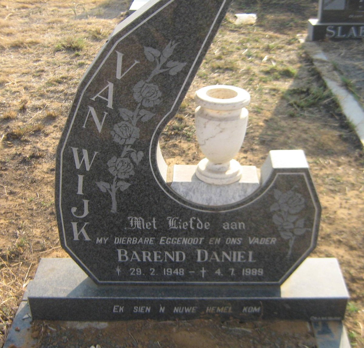 WIJK Barend Daniel, van 1948-1989