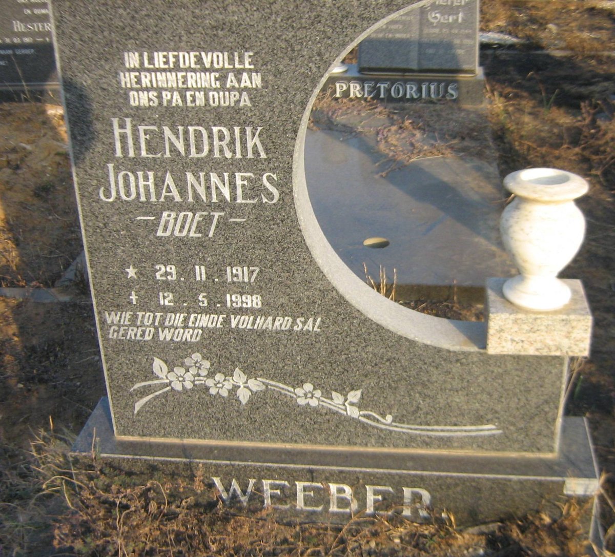 WEEBER Hendrik Johannes 1917-1998