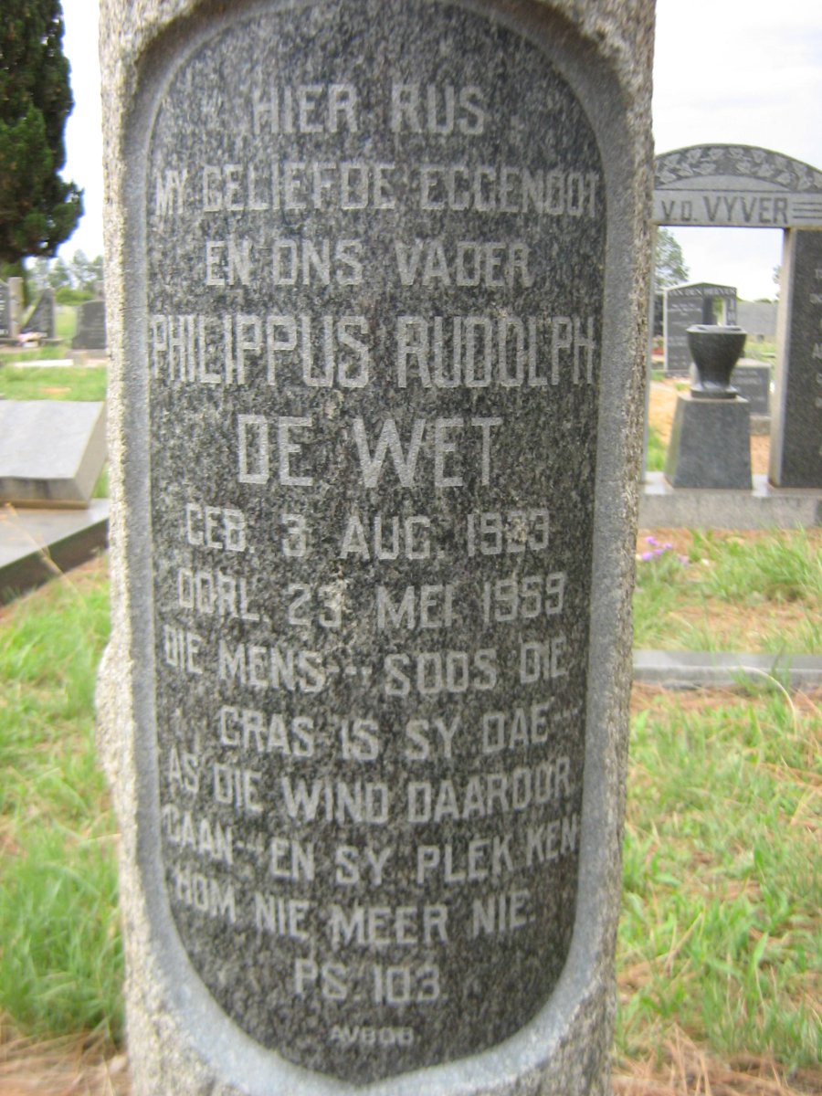 WET Philippus Rudolph, de 1923-1959