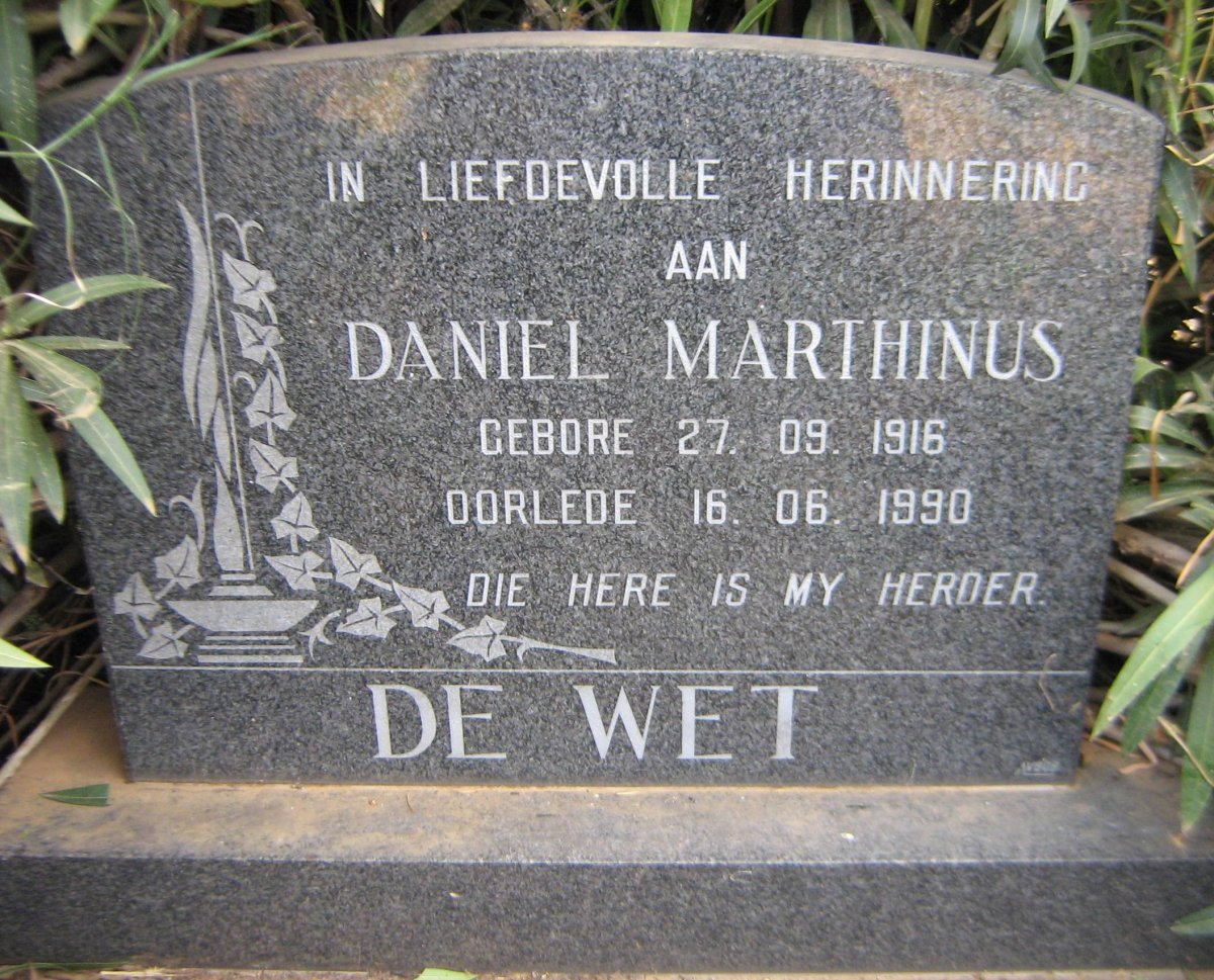 WET Daniel Marthinus, de 1916-1990