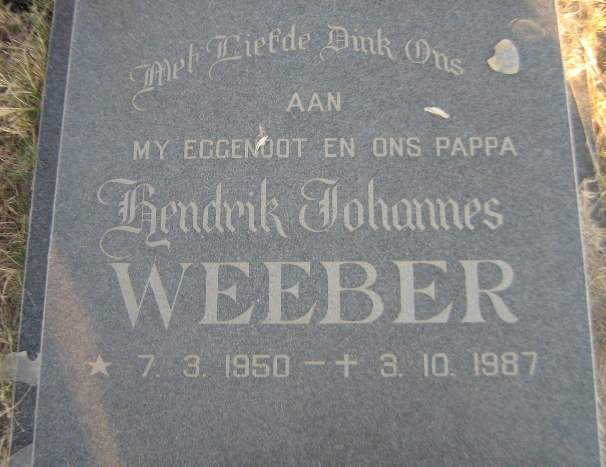 WEEBER Hendrik Johannes 1950-1987