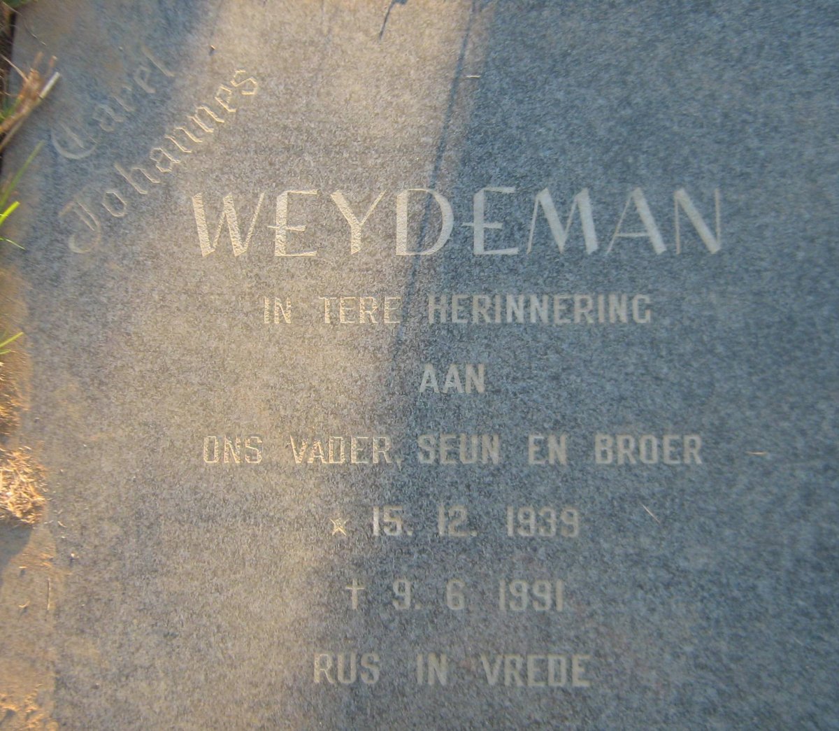 WEYDEMAN Carel Johannes 1939-1991