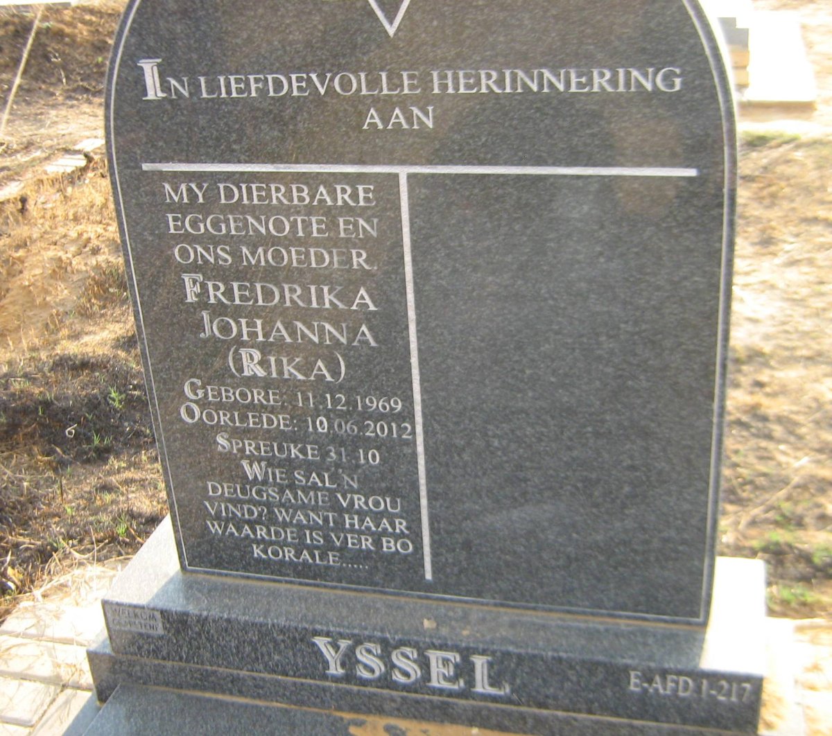 YSSEL Fredrika Johanna 1969-2012