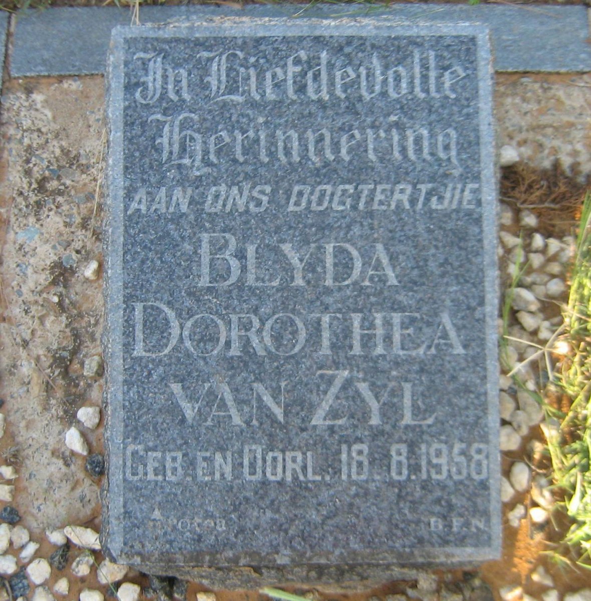 ZYL Blyda Dorothea, van 1958-1958