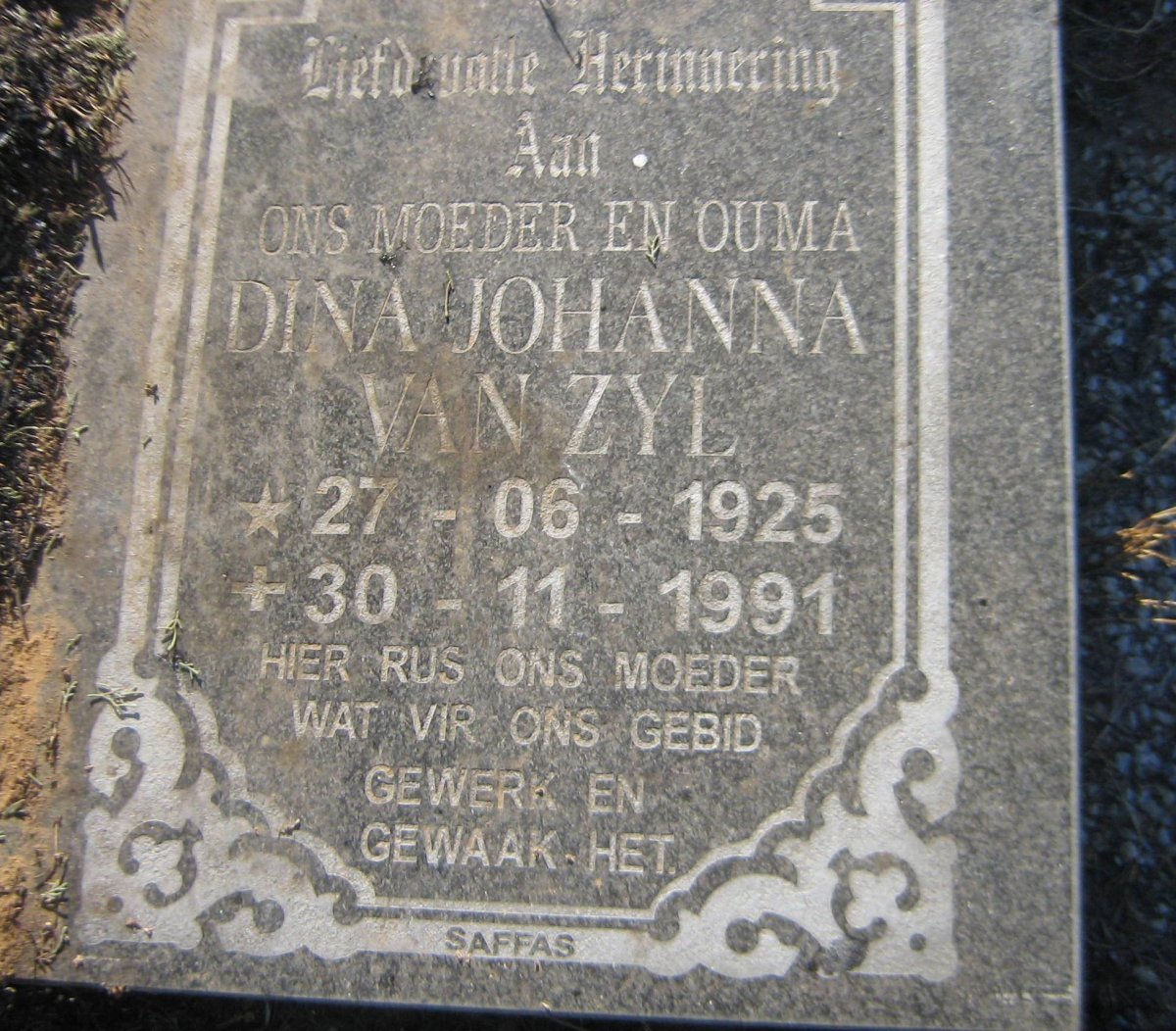 ZYL Dina Johanna, van 1925-1991
